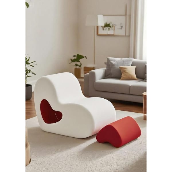 White Kids Chair Toddler Chair with Heart-Shaped Novel Design Pillow Children's Chair Toddler Furniture for Girls, Boys