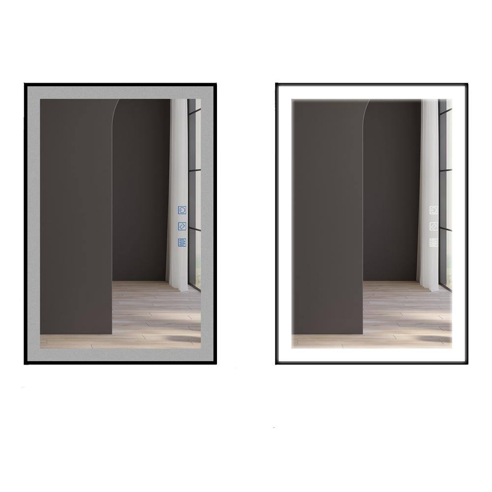 BW 40 in. W x 32 in. H Rectangular Frameless Led Mirror-Dimmable Wall Bathroom Vanity Mirror in Black price history on PriceWatchPro