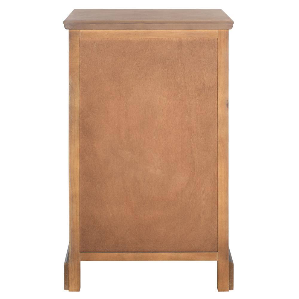 Beige Pine Transitional Rectangular Side Table with Storage