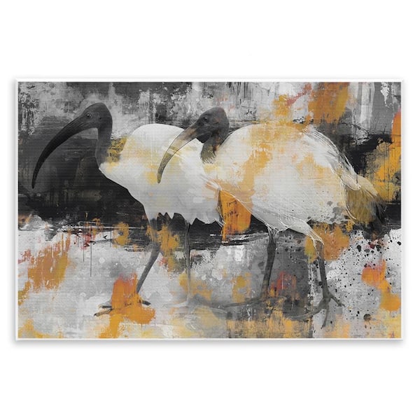 Stupell Industries Grey & Yellow Modern Birds by Porter Hastings Unframed Animal Graphic Art Print 13 in. x 19 in.