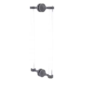 Pacific Grove Collection 18 Inch Back to Back Shower Door Pull with Groovy Accents in Matte Gray