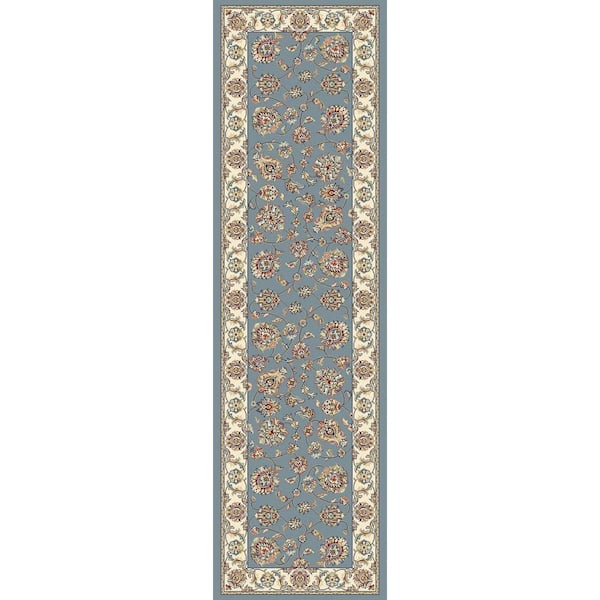 Home Decorators Collection Judith Light Blue/Ivory 2 ft. x 8 ft. Indoor Runner Rug