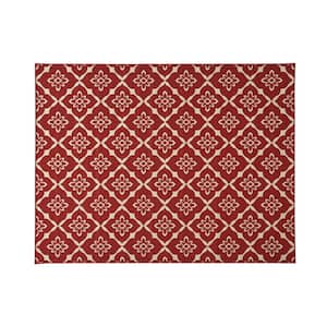 Gwen Red and Ivory 7 ft. x 10 ft. Indoor/Outdoor Area Rug
