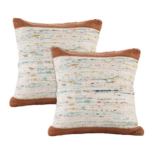 Ray Brown/Multi Abstract 100% Cotton 20 in. x 20 in. Indoor Throw Pillow (Set of 2)