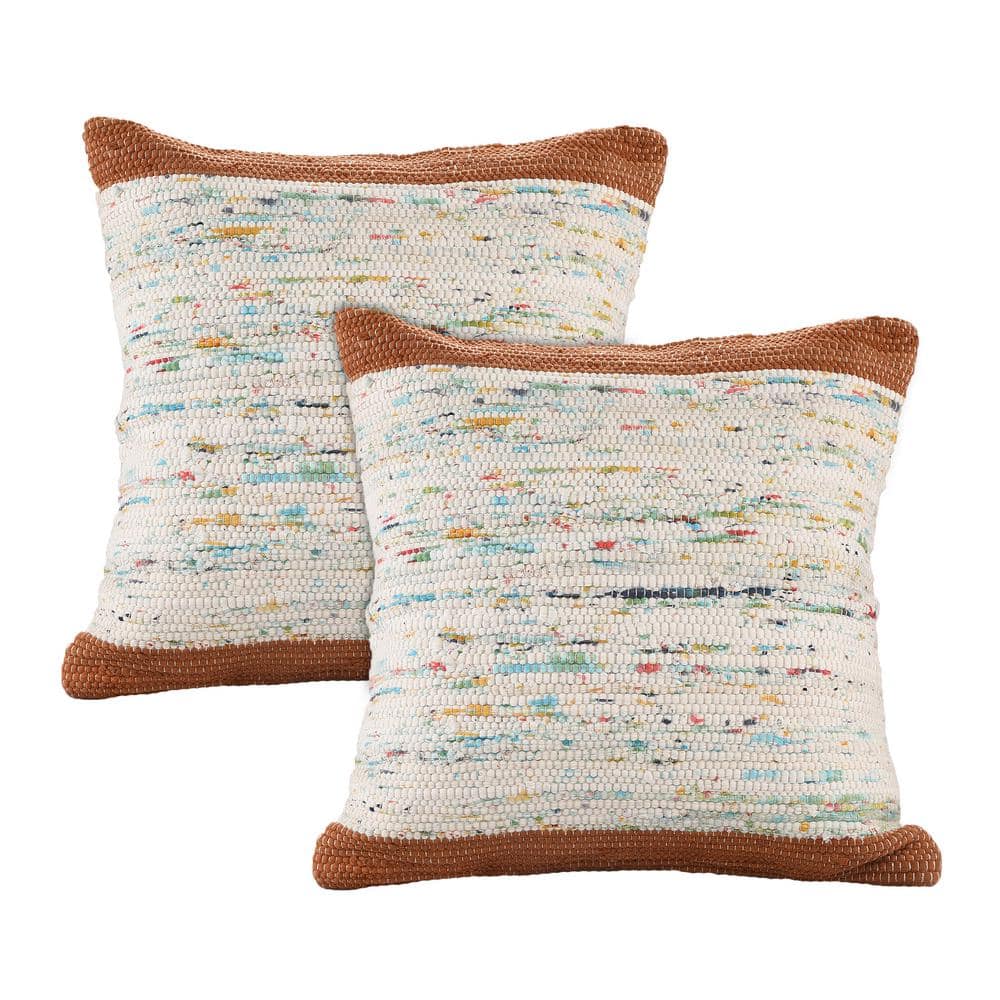 Ray Brown/Multi Abstract 100% Cotton 20 in. x 20 in. Indoor Throw Pillow (S