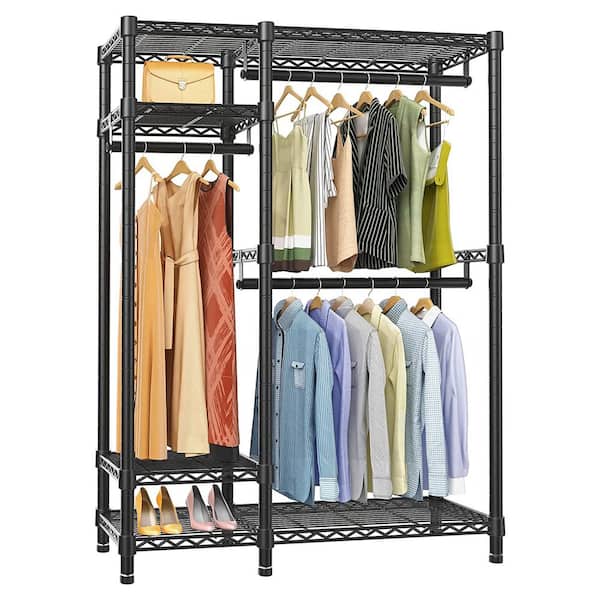 Black Metal Garment Clothes Rack 45 in. W x 71 in. H rack-552 - The ...