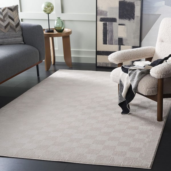 Parker 9 ft. x 12 ft. Taupe Solid Geometric Area Rug
