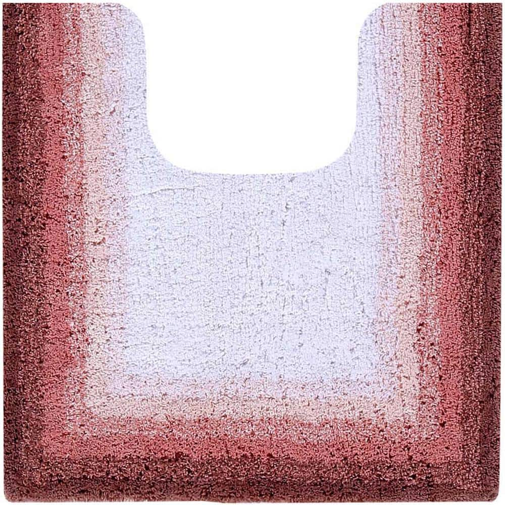 Rose Ombre Cotton U-Shape Contour Bathroom Rug