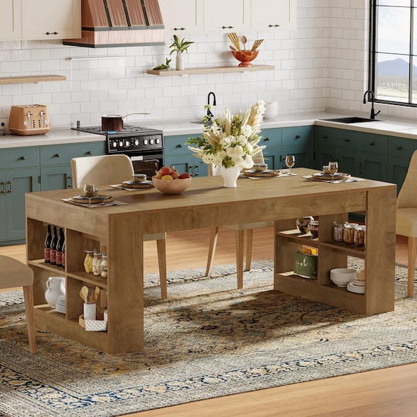TRIBESIGNS WAY TO ORIGIN 70.87 in. Rustic Brown Rectangle Wood 4