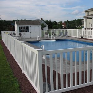 Atlantis 4 ft. H x 8 ft. W White Vinyl Pool Fence Panel