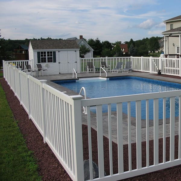 Atlantis 4 ft. H x 8 ft. W White Vinyl Pool Fence Panel
