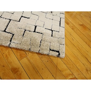 Tiffnie Brown/Cream 5 ft. x 7 ft. 3 in. Abstract Polypropylene and Polyester Indoor Area Rug