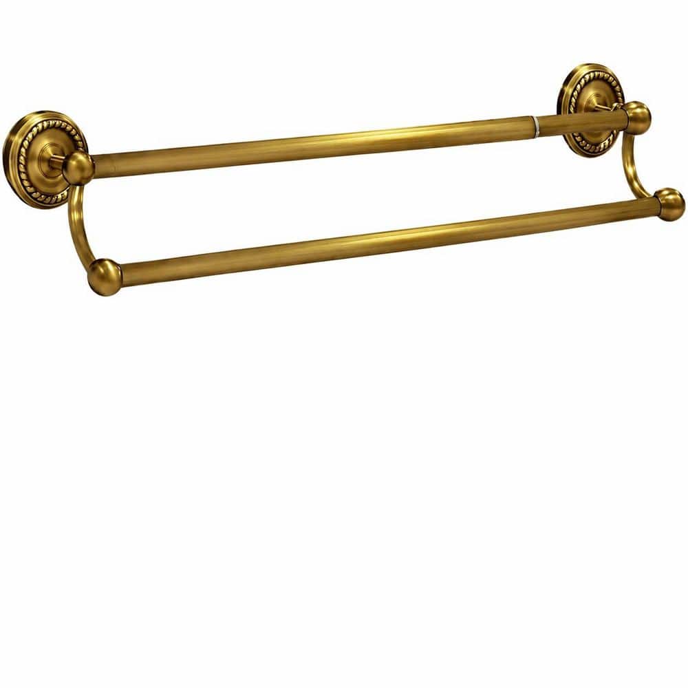 16.4 - 27.8 in. Wall-Mounted Brass Double Towel Bar in Antique Gold Finish for Bathroom and Laundry Rooms price history on PriceWatchPro