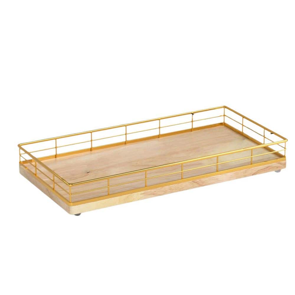 1-Pack Freestanding Bathroom Trays, Toilet Tank Tray Organizer with Metal Frame in Gold for Bathroom Counter Storage price history on PriceWatchPro