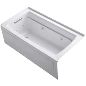 Archer 5 ft. Left-Drain Rectangular Alcove Whirlpool Bathtub in White