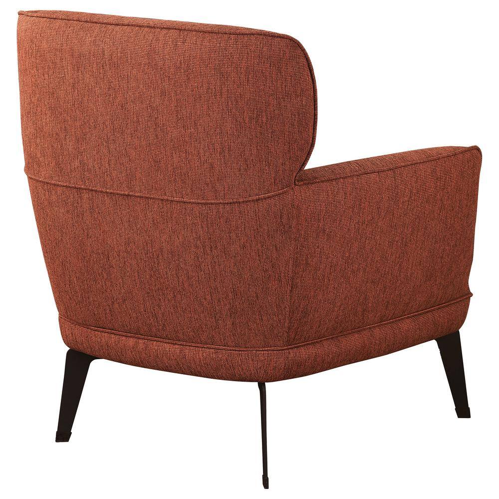 Andrea Orange Transitional Accent Chair with Black Metal Legs