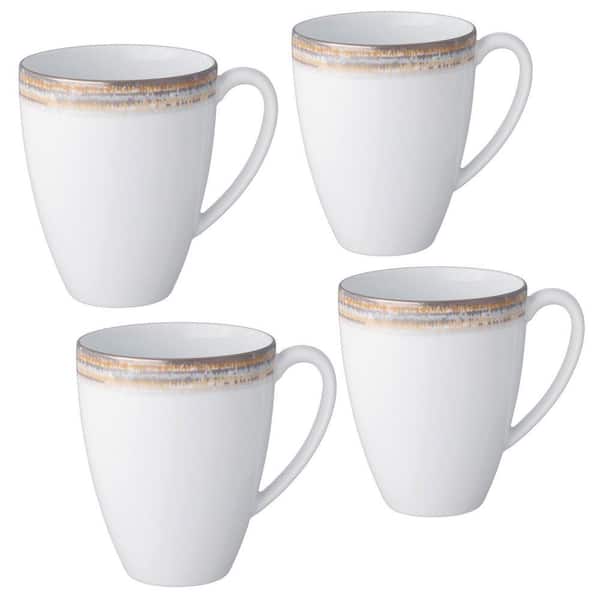 Raylan 16 fl. oz. White Porcelain Mugs, Set of 4