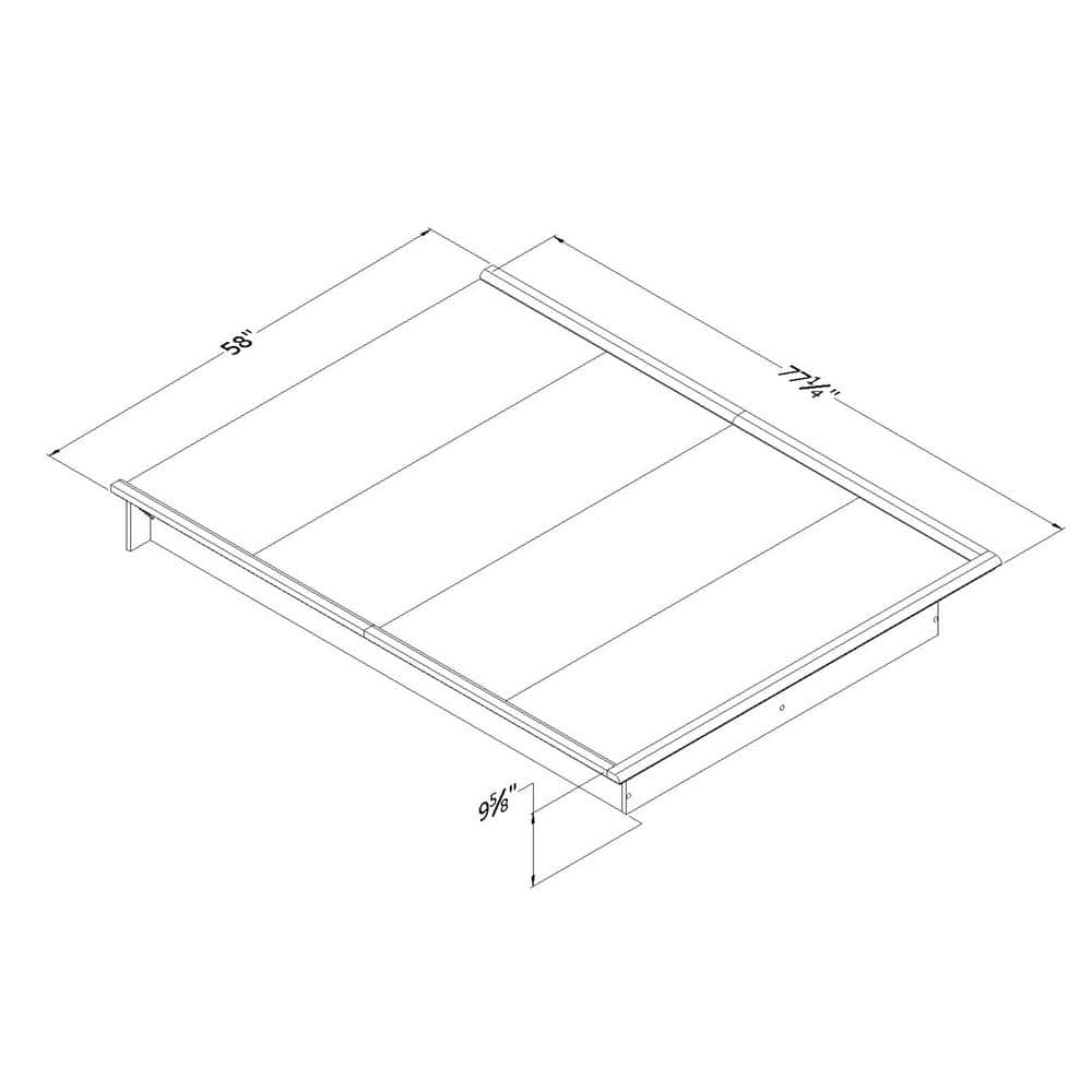 Gray Oak Full Platform Bed with Storage