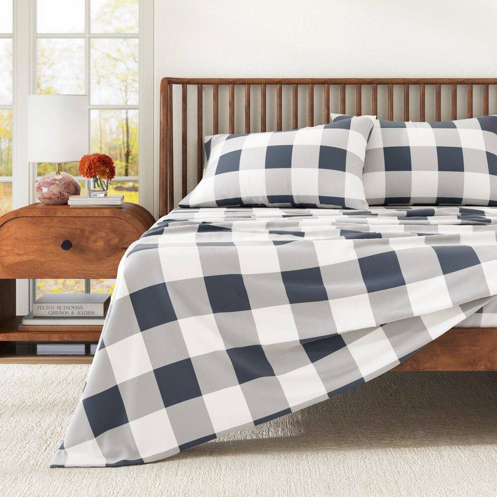 4-Piece Blue 100% Turkish Cotton King Deep Pocket Flannel Sheet Set price history on PriceWatchPro