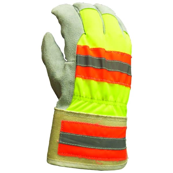 FIRM GRIP Winter High Visibility Suede Leather Palm X-Large 40g Thinsulate Gloves
