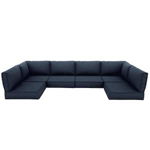 26 in. x 26 in. x 4 in. (14-Piece) Deep Seating Outdoor Sectional Cushion Navy Blue