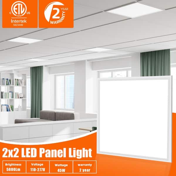 WYZM 2 ft. x 2 ft. 5800 Lumens Integrated LED Panel Light, 5000K, (4-Pack) 2X2-4PCS
