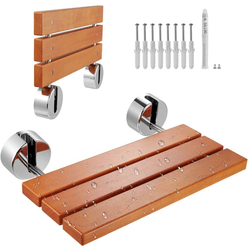 13.2 in. Foldable Wall Mounted Teak Shower Seat, 440LBS Load Capacity Space‑Saving Shower Bench for Home Care price history on PriceWatchPro