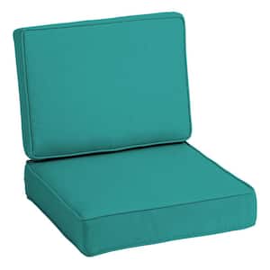 ProFoam 24 in. x 24 in. Surf Teal 2-Piece Deep Seating Outdoor Lounge Chair Cushion