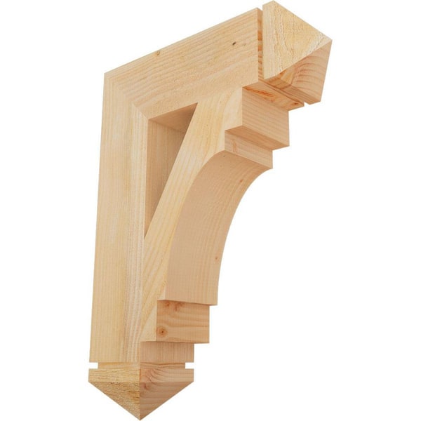 Ekena Millwork 6 in. x 30 in. x 22 in. Douglas Fir Merced Arts and Crafts Rough Sawn Bracket