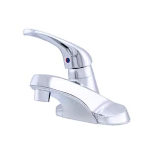 Single Handle Lavatory Faucet 4 in. Centerset with Ceramic Control and Matching Push Pop-Up Chrome