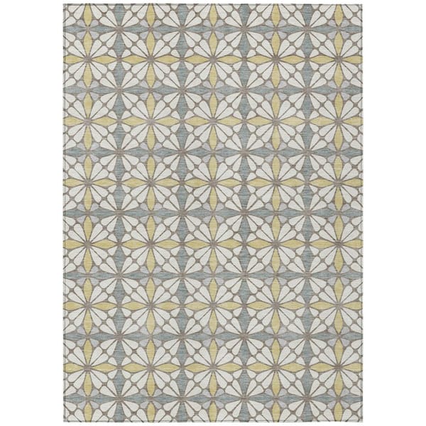 Chantille Machine Washable Indoor/Outdoor Abstract ACN2469 Ivory 8 ft. x 10 ft. Area Rug