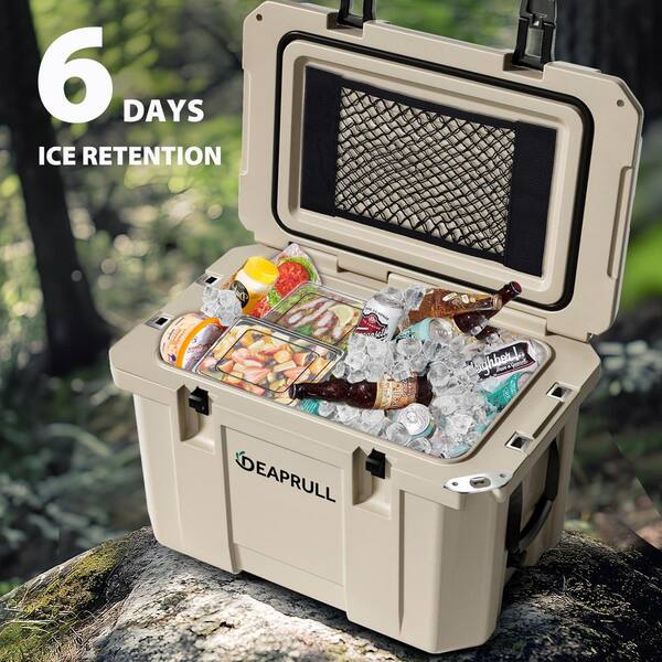 futhork Khaki 60 qt. Portable Chest Cooler with Cup Holders, Nylon