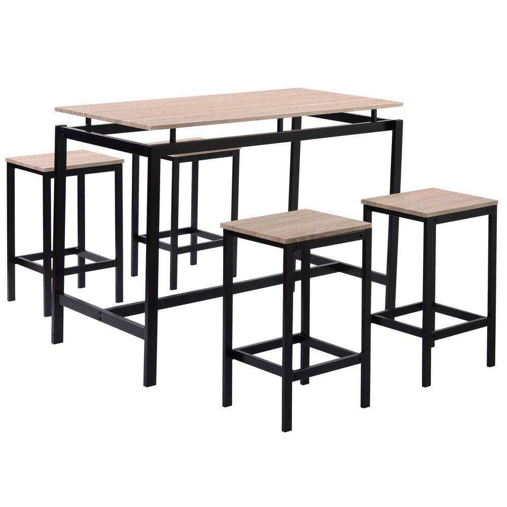 5-Piece Wood Outdoor Dining Set