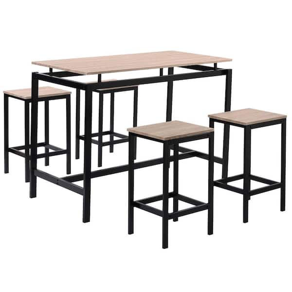 Unbranded 5-Piece Wood Outdoor Dining Set