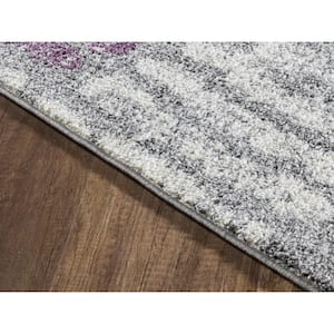 Alice Grey Striped 5 ft. x 7 ft. Area Rug