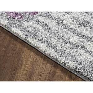 Alice Grey Striped 8 ft. x 10 ft. Area Rug