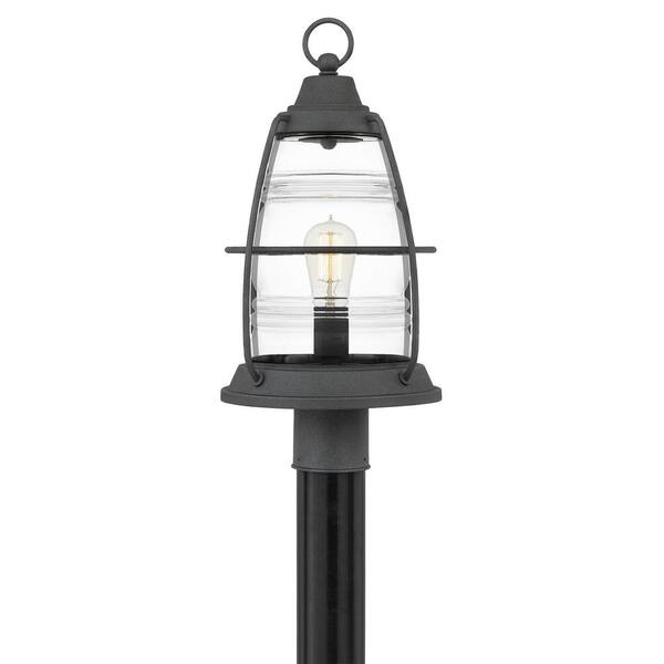 Quoizel Admiral 1 Light Mottled Black Outdoor Post Lantern Amr9010mb Quoizel Admiral 1 Light Mottled Black, Marine Light Fixtures Home Depot