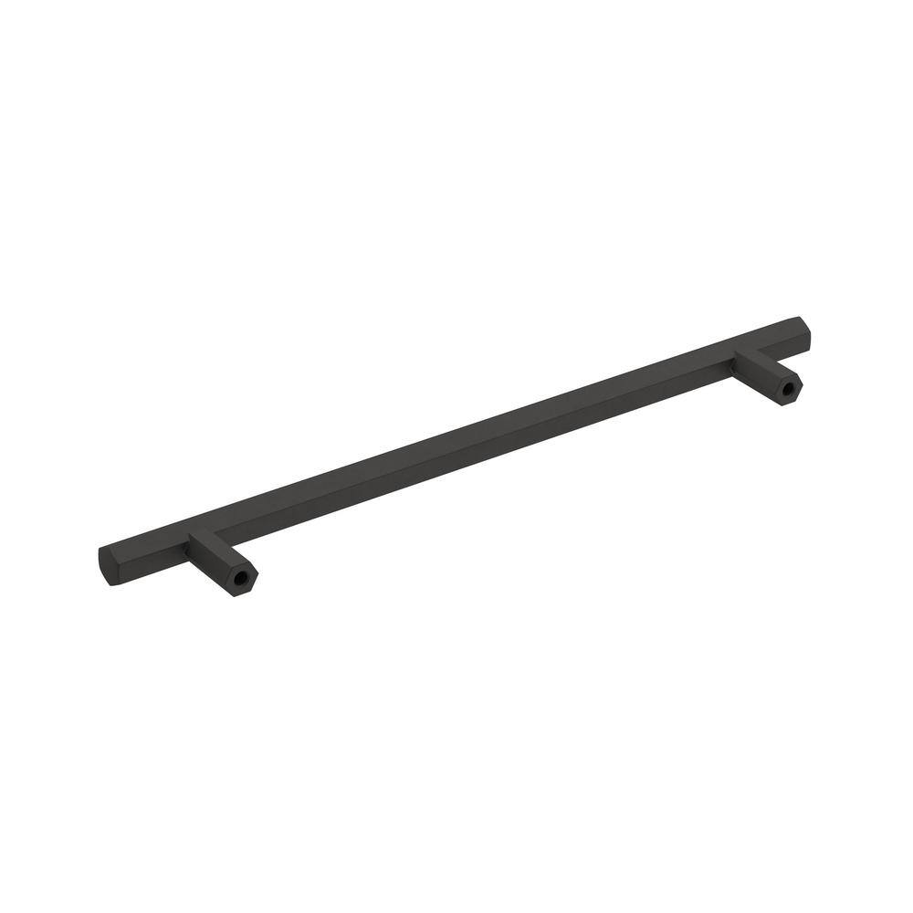 Matte Black Steel Bar Cabinet Pull with Mounting Hardware