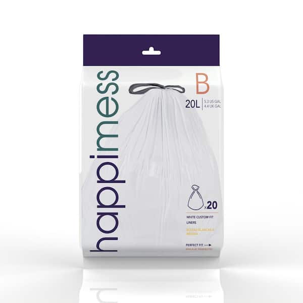 Plasticplace 5 Gal. White Drawstring Trash Bags (Case of 100 Bags) D05091WH  - The Home Depot