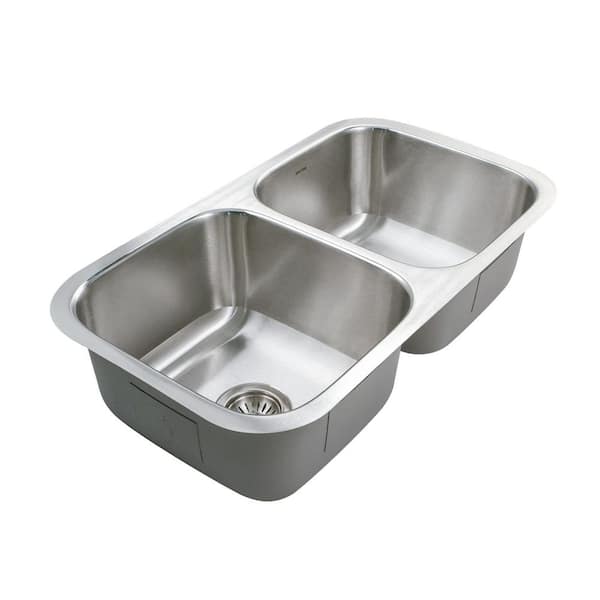 Houzer Eston 31 in. Stainless Steel Undermount 50/50 Double Bowl Kitchen Sink - STD-2100-1