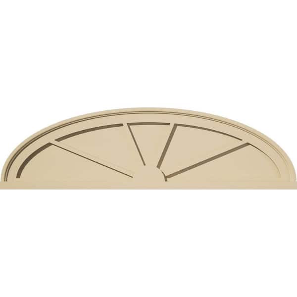 Ekena Millwork 38-in. W x 10-1/2-in. H x 2-in. P Elliptical 4 Spoke Signature Urethane Pediment, Primed Tan