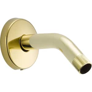 6 in. Shower Arm and Flange in Polished Brass