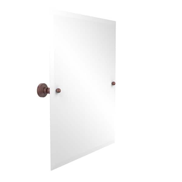 Allied Brass Waverly Place Collection 21 in. x 26 in. Frameless Rectangular Single Tilt Mirror with Beveled Edge in Antique Copper