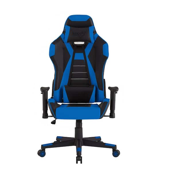 Loungie Avalee Navy Faux Leather Game Chair Swivel, Adjustable Back Angle, Seat Height and Armrest