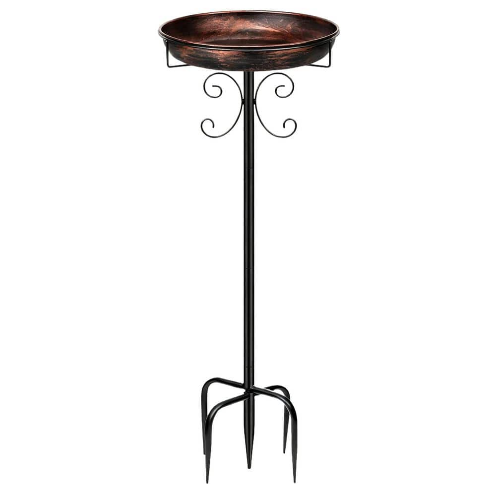 35 in. Bronze Metal Birdbath Bowl, Retro Freestanding Design, Suitable for Outdoor Garden, 5 Claw Base price history on PriceWatchPro