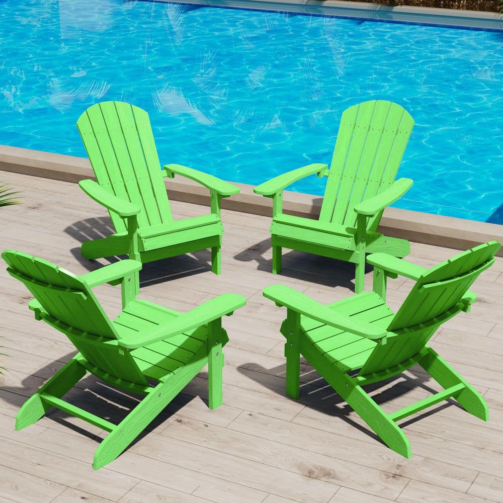 Mximu Classic Lime Green HIPS Plastic Outdoor Patio Adirondack
