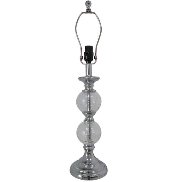 Hampton Bay Mix and Match 23.5 in. Chrome Double Glass Orb Table Lamp - Title 20