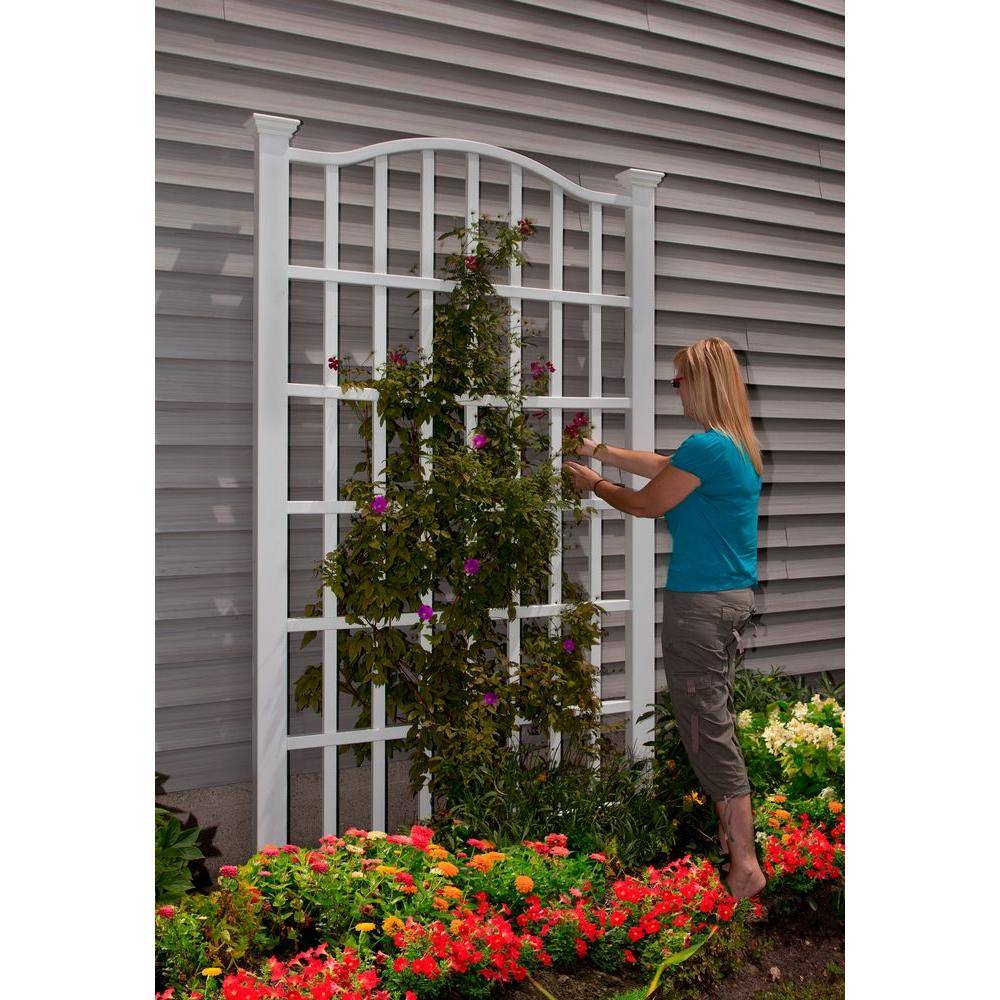Grande 54" x 96" White Vinyl Garden Trellis