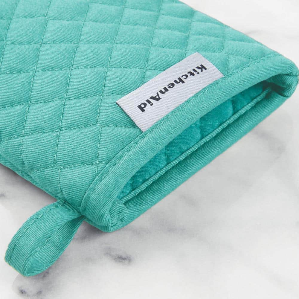 Aqua Silicone Print Mini Oven Mitts, 2-Pack