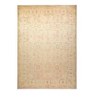 Eclectic One of a Kind Contemporary Beige 9 ft. 2 in. x 12 ft. 10 in. Floral Area Rug